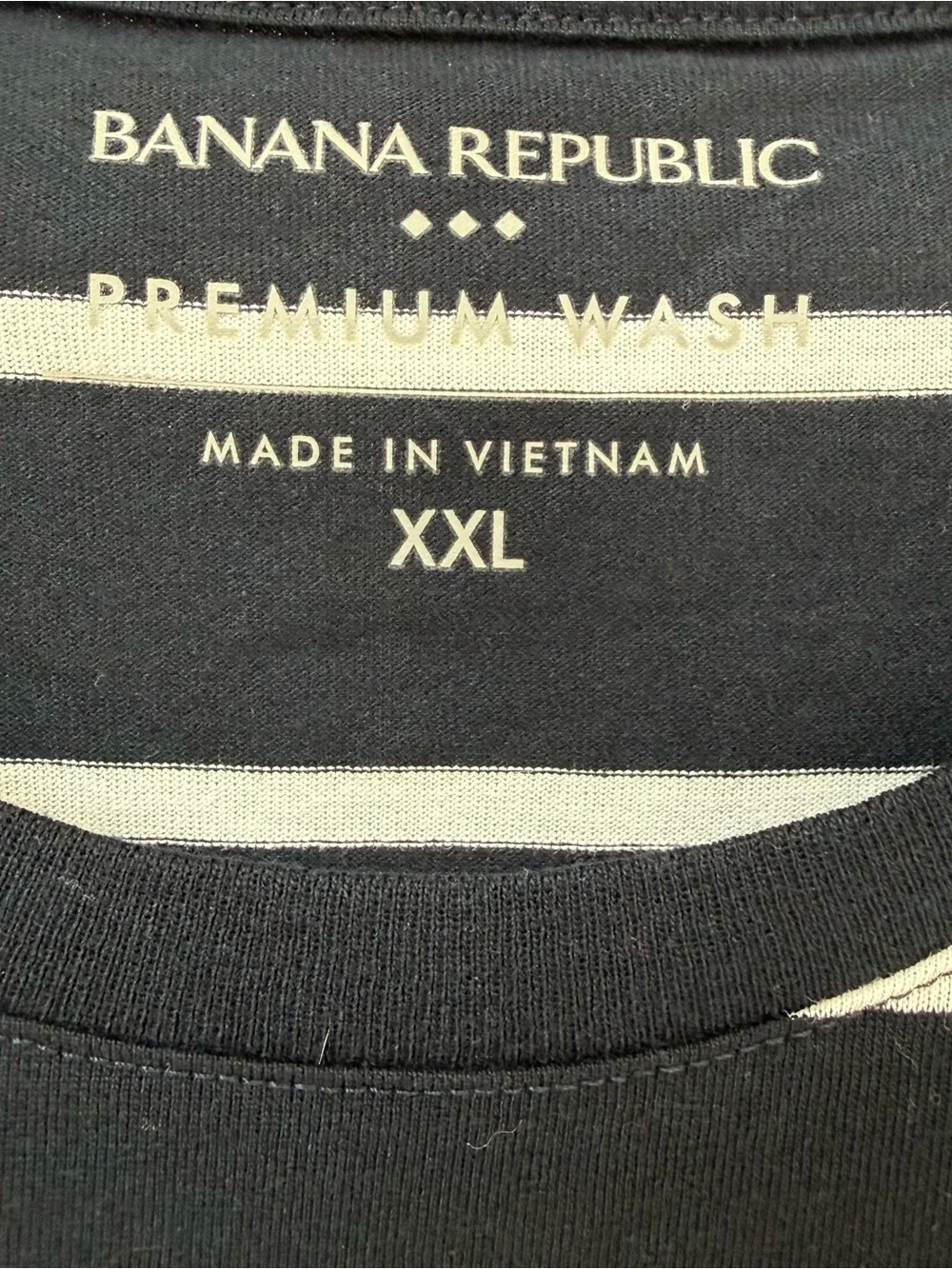 BANANA REPUBLIC Men’s premium wash navy & white tee size XXL